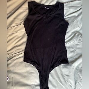 Threadbare Women’s Black Ribbed Bodysuit